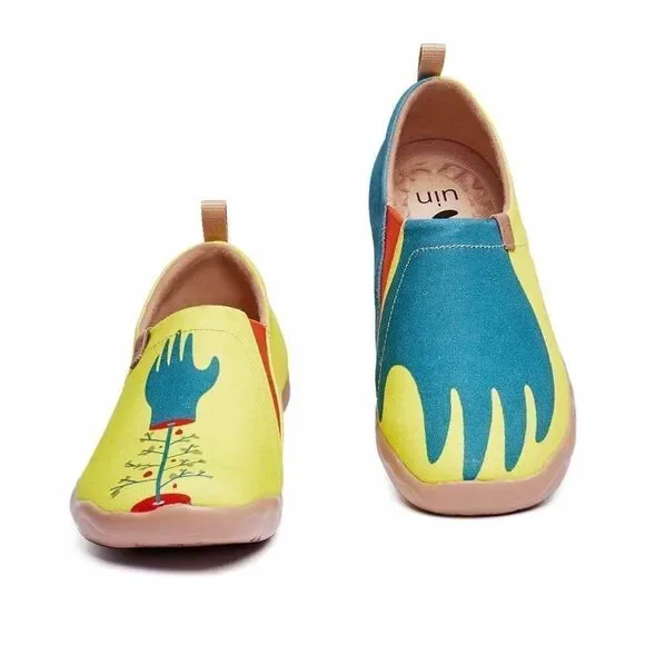 UIN Women's Canvas Slip-On Ladies Travel Shoes (Hands of Nature Toledo) No Box - Picture 3 of 9